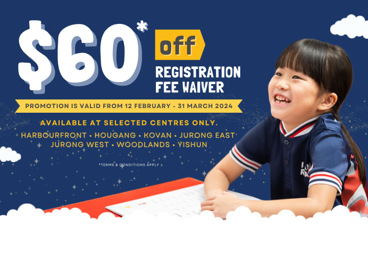 Banner showing a happy I Can Read student and the promotion mechanics: $60 off at selected centres.