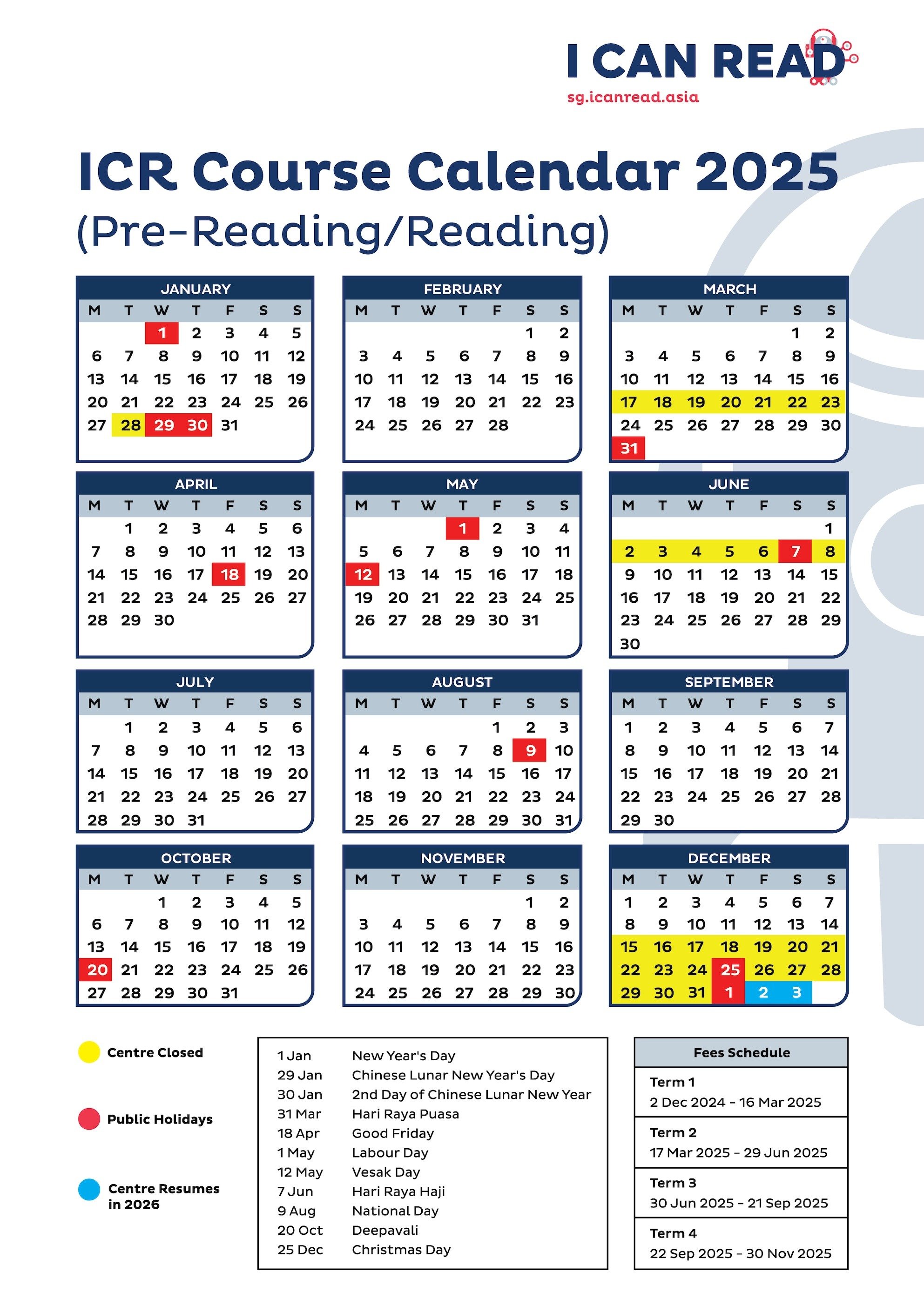 2025 Course Calendar SG - ICR 20240927_A4