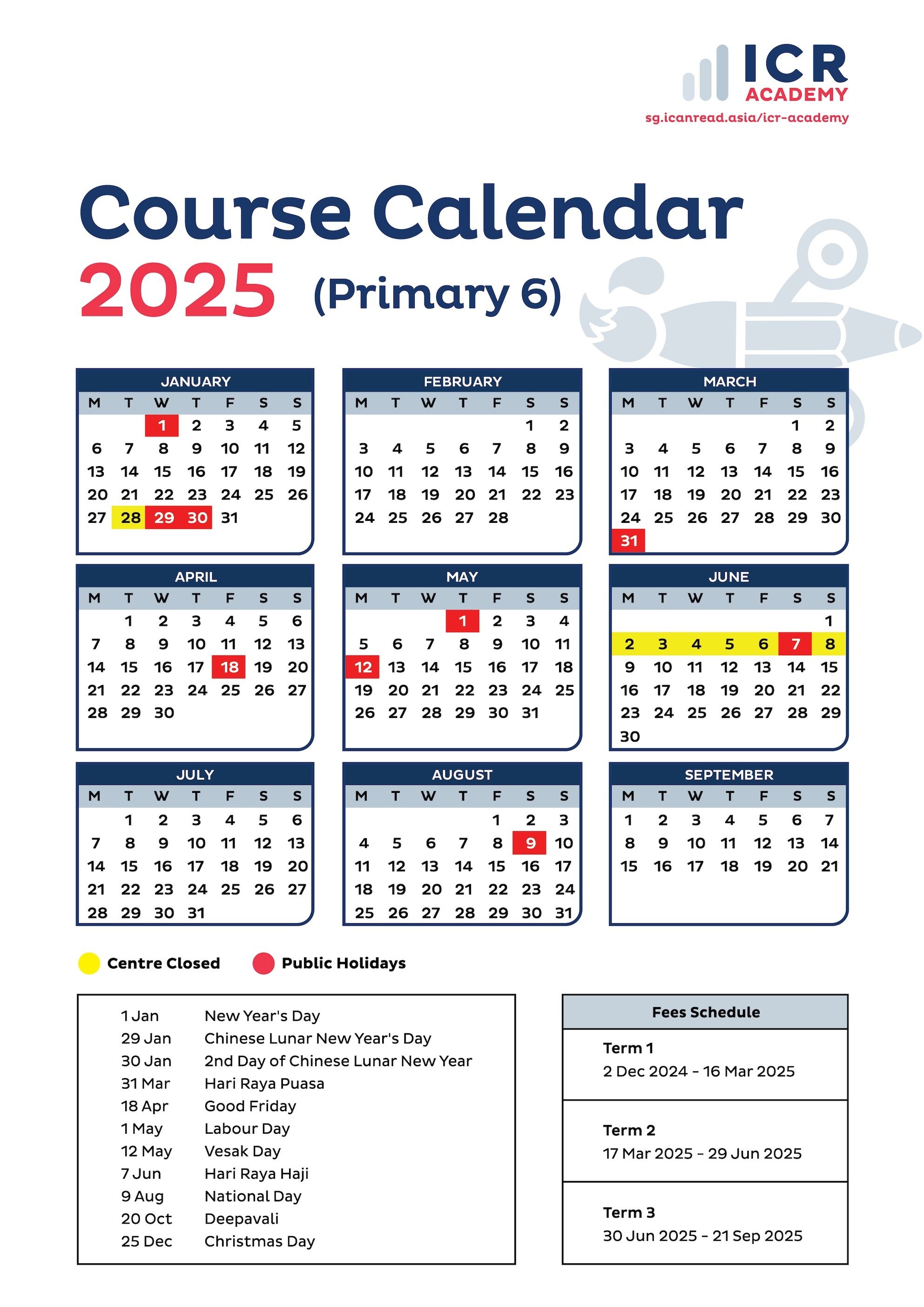 2025 Course Calendar SG - ICRA P6 20240927_A4